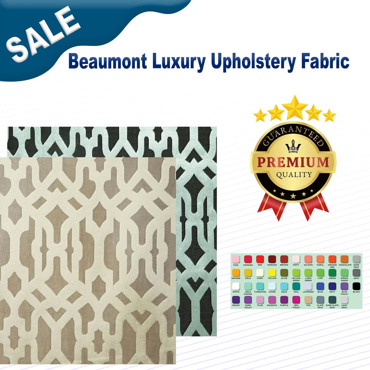 1 Yard Beaumont Luxury Upholstery Fabric