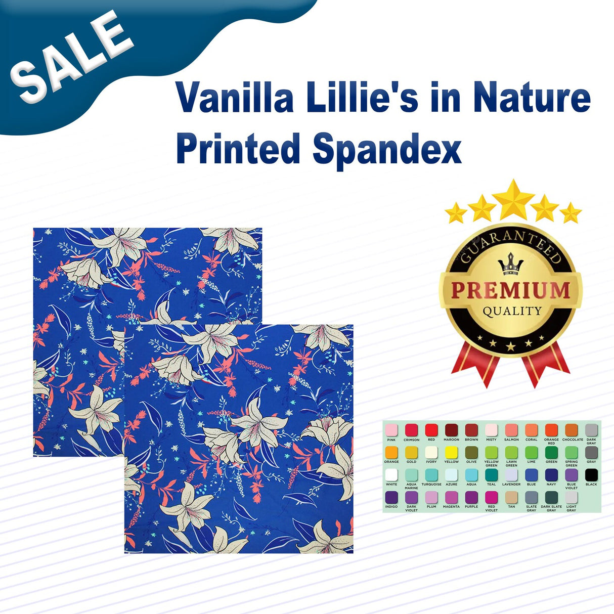 Vanilla Lillie's in Nature Printed Spandex
