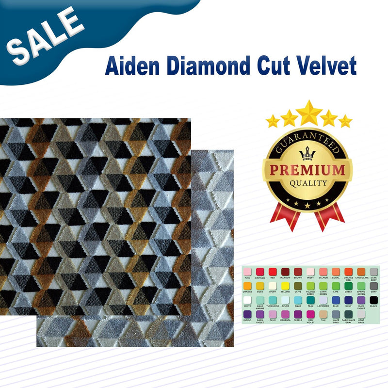 1 Yard Aiden Diamond Cut Velvet Width 54"
