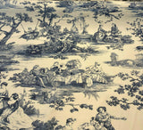 Idyllic Days Cotton Fabric - Blue Sapphire Toile, 54" Width (1 Yard)