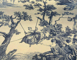 Idyllic Days Cotton Fabric - Blue Sapphire Toile, 54" Width (1 Yard)