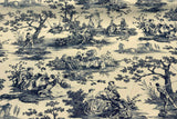 Idyllic Days Cotton Fabric - Blue Sapphire Toile, 54" Width (1 Yard)