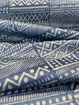 P Kaufmann Chenille Fabric - Blue Lapis Bamako Stripe, 54" Width (1 Yard)
