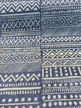 P Kaufmann Chenille Fabric - Blue Lapis Bamako Stripe, 54" Width (1 Yard)