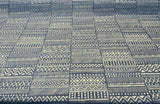 P Kaufmann Chenille Fabric - Blue Lapis Bamako Stripe, 54" Width (1 Yard)