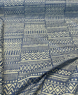 P Kaufmann Chenille Fabric - Blue Lapis Bamako Stripe, 54" Width (1 Yard)