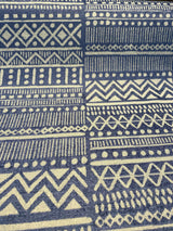 P Kaufmann Chenille Fabric - Blue Lapis Bamako Stripe, 54" Width (1 Yard)