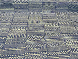 P Kaufmann Chenille Fabric - Blue Lapis Bamako Stripe, 54" Width (1 Yard)