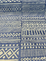 P Kaufmann Chenille Fabric - Blue Lapis Bamako Stripe, 54" Width (1 Yard)