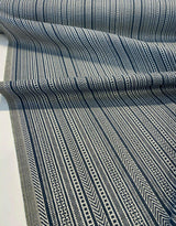Nairobi Stitch Jacquard Upholstery Fabric - Blue Lapis Stripe, 54" Width (1 Yard)
