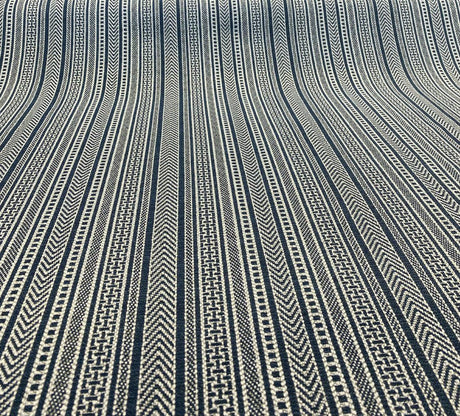 Nairobi Stitch Jacquard Upholstery Fabric - Blue Lapis Stripe, 54" Width (1 Yard)