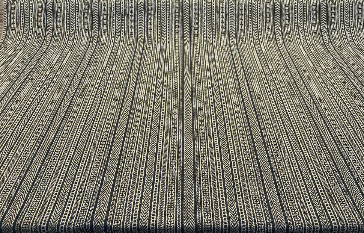Nairobi Stitch Jacquard Upholstery Fabric - Blue Lapis Stripe, 54" Width (1 Yard)