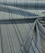 Nairobi Stitch Jacquard Upholstery Fabric - Blue Lapis Stripe, 54" Width (1 Yard)