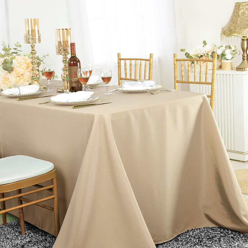 Economy Polyester Rectangular Tablecloth 60x102 Champagne