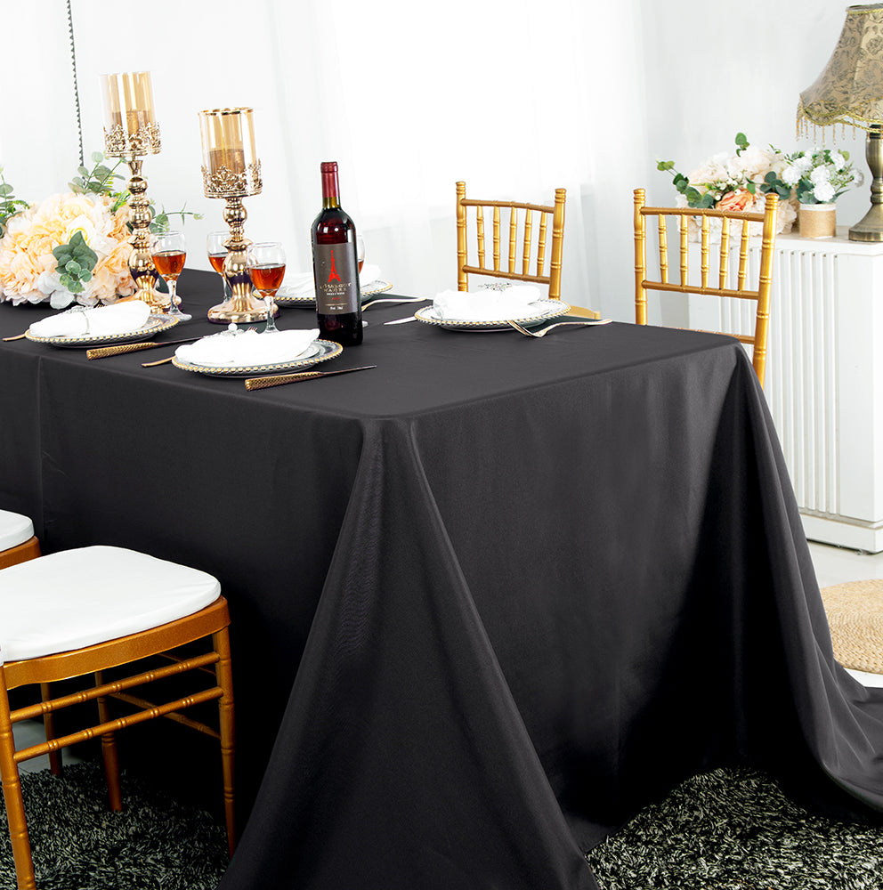 Rectangular Brushed Polyester Tablecloth 90x132 Black