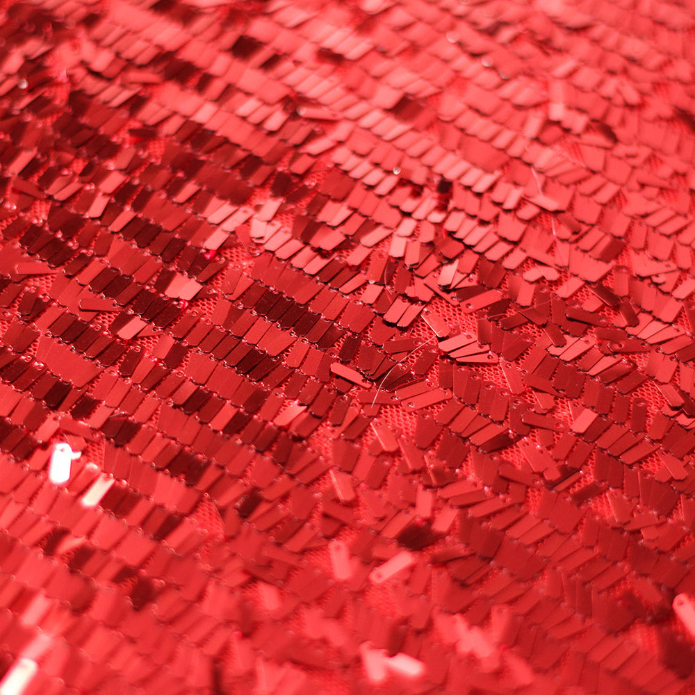 Tina Sequins Poly Spandex Fabric - Multi-Color Rectangular Sequins, 52-54" Width (1 Yard)