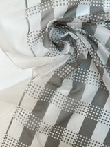 Polyester Organza Printed White Gray