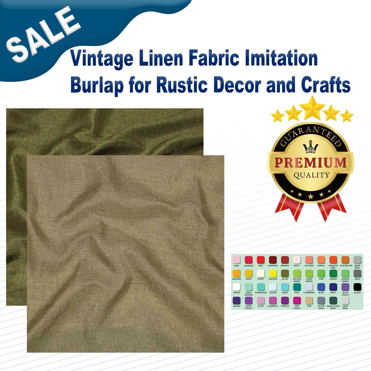 Vintage Linen Fabric Imitation Burlap for Rustic Decor and Crafts