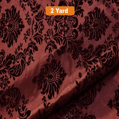 Damask Flocking Taffeta Fabric - 60" Wide for Curtains, Apparel, and Décor