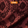 Damask Flocking Taffeta Fabric - 60" Wide for Curtains, Apparel, and Décor