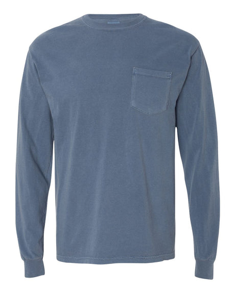Comfort Colors® Garment-Dyed Heavyweight Crewneck Long Sleeve Pocket T-Shirt