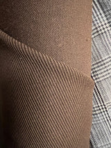 Wool Blend Twill Checked Brown Blue