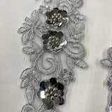 Beaded Floral Lace Applique