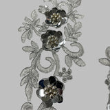 Beaded Corded Floral 3D Lace Applique