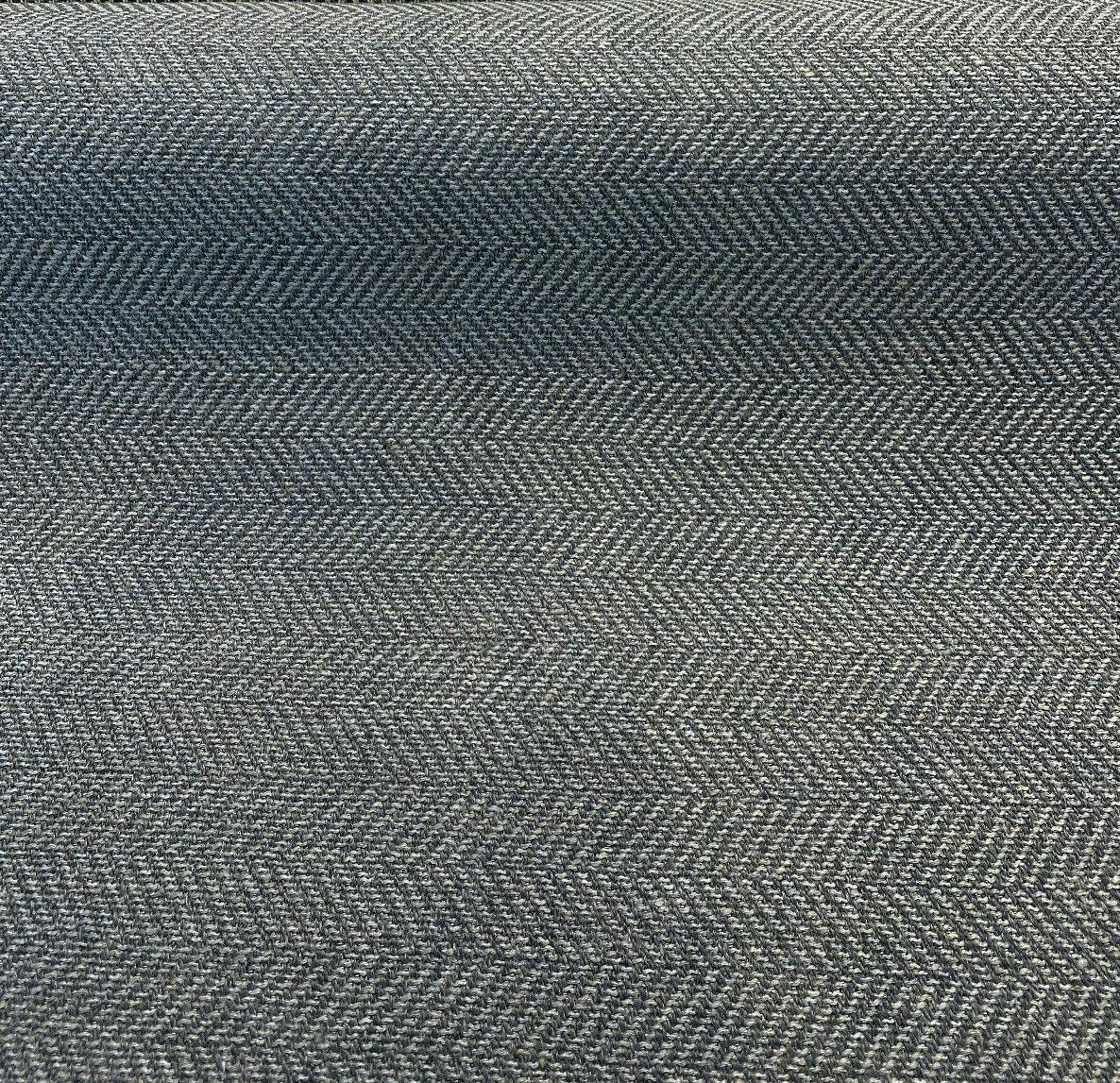 Native Herringbone Chenille Upholstery Fabric - Flannel Gray And Charcoal Herringbone, 56" Width, 2.4" Vertical Repeat (1 Yard)