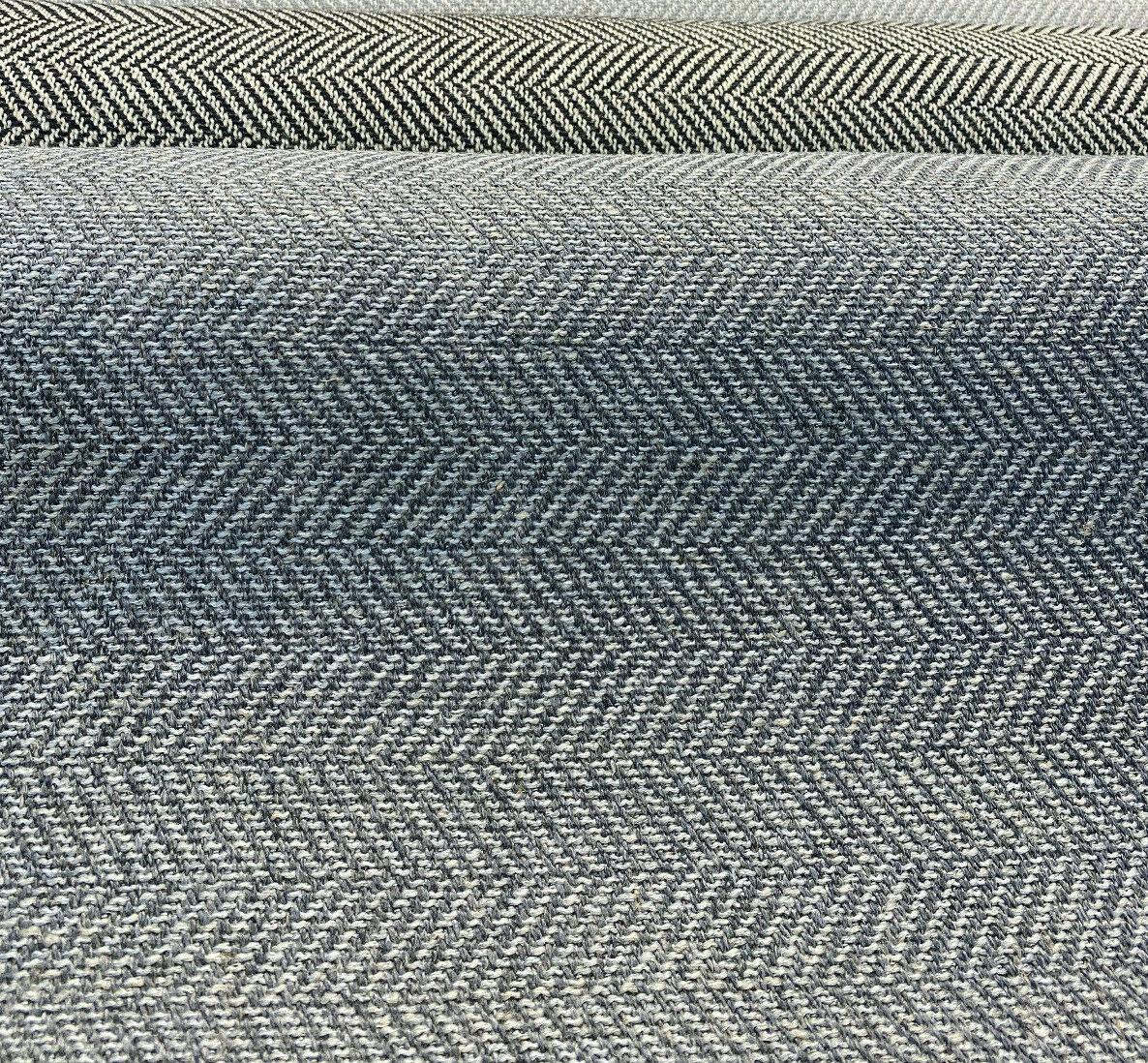 Native Herringbone Chenille Upholstery Fabric - Flannel Gray And Charcoal Herringbone, 56" Width, 2.4" Vertical Repeat (1 Yard)