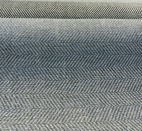 Native Herringbone Chenille Upholstery Fabric - Flannel Gray And Charcoal Herringbone, 56" Width, 2.4" Vertical Repeat (1 Yard)