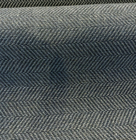 Native Herringbone Chenille Upholstery Fabric - Flannel Gray And Charcoal Herringbone, 56" Width, 2.4" Vertical Repeat (1 Yard)