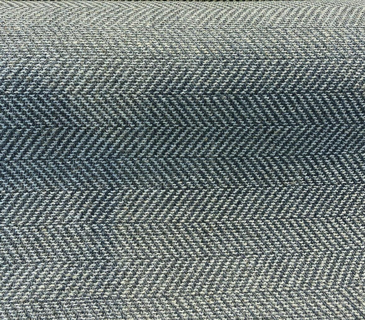 Native Herringbone Chenille Upholstery Fabric - Flannel Gray And Charcoal Herringbone, 56" Width, 2.4" Vertical Repeat (1 Yard)