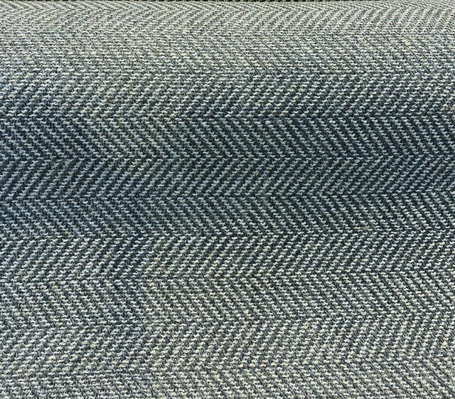 Native Herringbone Chenille Upholstery Fabric - Flannel Gray And Charcoal Herringbone, 56" Width, 2.4" Vertical Repeat (1 Yard)