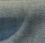 Native Herringbone Chenille Upholstery Fabric - Flannel Gray And Charcoal Herringbone, 56" Width, 2.4" Vertical Repeat (1 Yard)