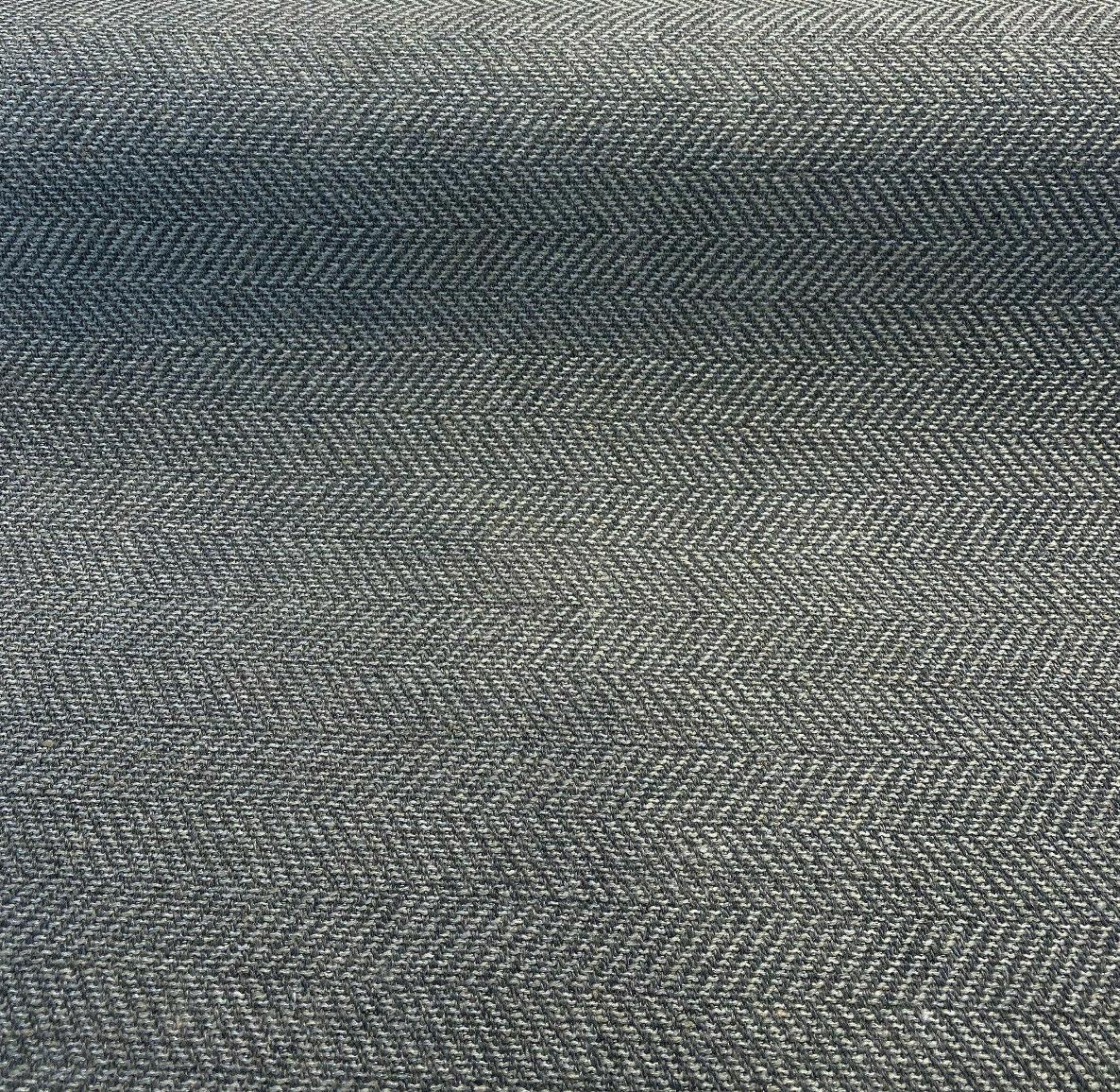 Native Herringbone Chenille Upholstery Fabric - Flannel Gray And Charcoal Herringbone, 56" Width, 2.4" Vertical Repeat (1 Yard)