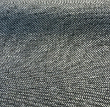 Native Herringbone Chenille Upholstery Fabric - Flannel Gray And Charcoal Herringbone, 56" Width, 2.4" Vertical Repeat (1 Yard)