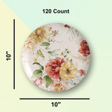 120 Count Earthtrends Aviv Paper Plates for Dinner Parties and Events Assorted 10 Inch