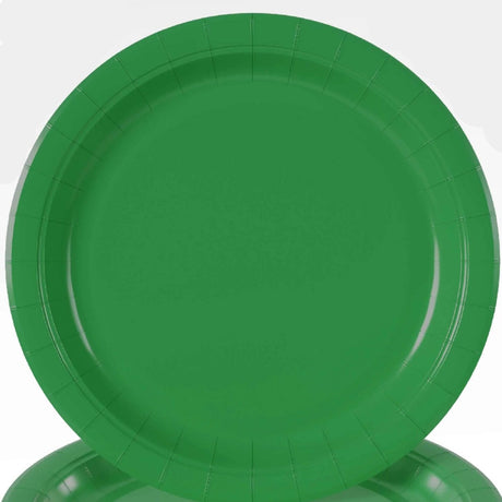 100 Count Emerald Green Paper Plates Durable Disposable Party Plates for Events 10"