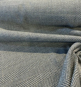 Native Herringbone Chenille Upholstery Fabric - Gray Slate Beige Herringbone, 56" Width (1 Yard)