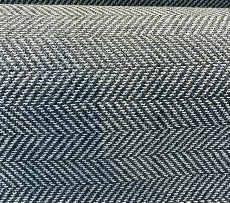 Native Herringbone Chenille Upholstery Fabric - Gray Slate Beige Herringbone, 56" Width (1 Yard)