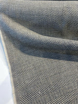 Native Herringbone Chenille Upholstery Fabric - Gray Slate Beige Herringbone, 56" Width (1 Yard)