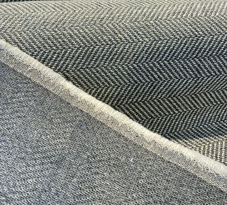 Native Herringbone Chenille Upholstery Fabric - Gray Slate Beige Herringbone, 56" Width (1 Yard)