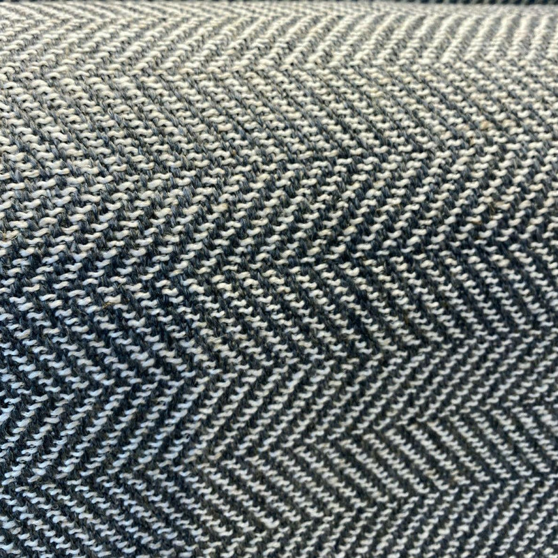 Native Herringbone Chenille Upholstery Fabric - Gray Slate Beige Herringbone, 56" Width (1 Yard)