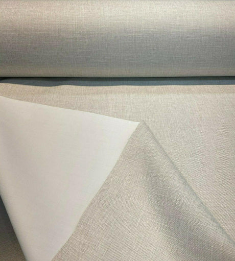 Motion Linen Blackout Polyester Fabric - Shell Beige, 55" Width (1 Yard)