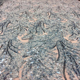 Floral Sequin Lace Fabric 52" Wide Polyester