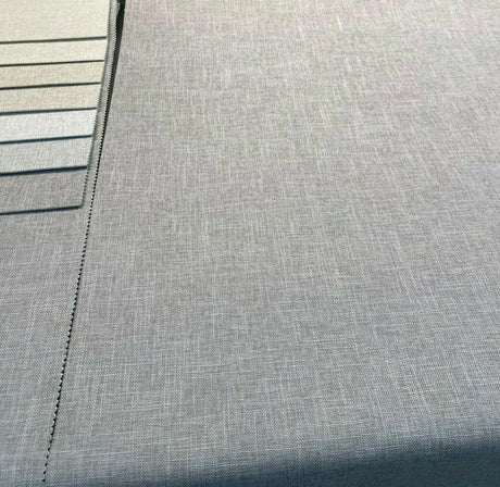 Motion Linen Blackout Polyester Fabric - Stone Gray, 55" Width (1 Yard)