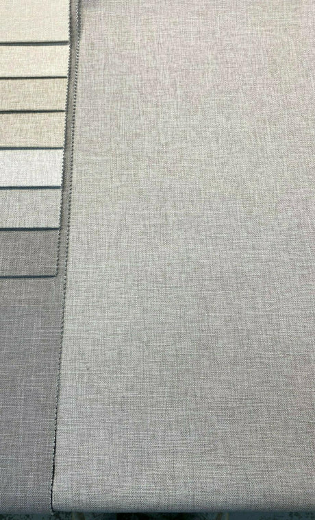 Motion Linen Blackout Polyester Fabric - Cloud Gray, 55" Width (1 Yard)