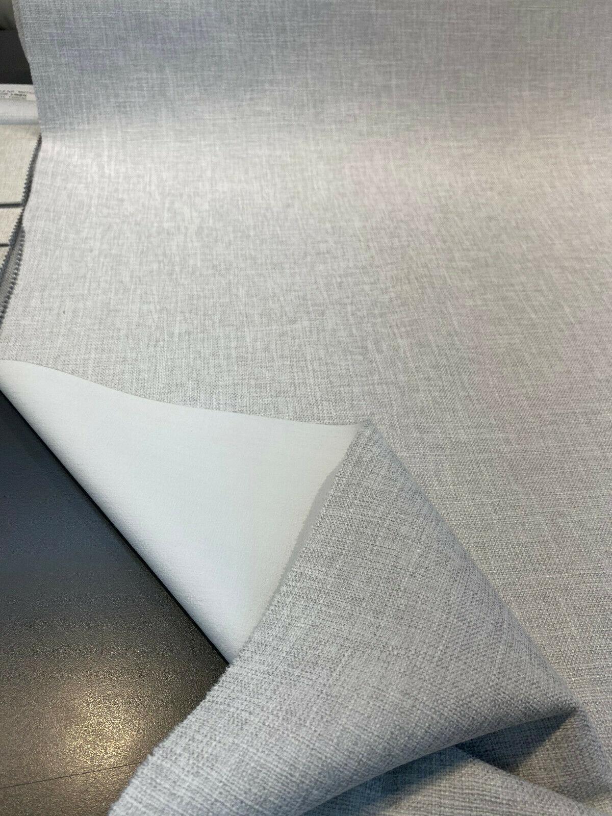 Motion Linen Blackout Polyester Fabric - Pebble Pumice White Gray Blend, 55" Length (1 Yard)