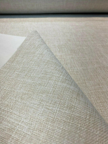 Motion Linen Blackout Polyester Fabric - Pebble Husk Cream, 55" Width (1 Yard)
